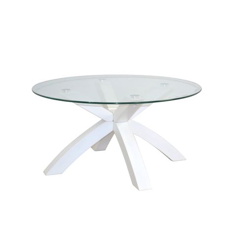 möbel direkt online Couchtisch Massivholz Eiche, mit großer Sicherheits-Glasplatte