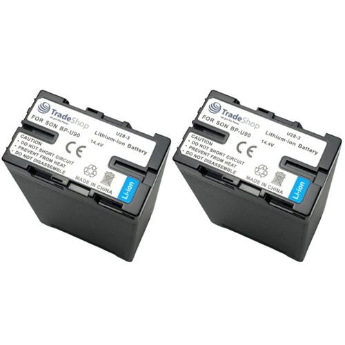 2x Hochleistungs Li-Ion Akku Typ BP-U90 7200mAh passend für Sony PMW-EX1 PMW-F3 PXW-FS5 PMW-100 PMW-200 PXW-FS7 / Ersatz Akku 14,4V / 14,8V