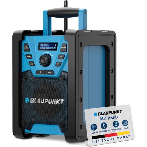 Blaupunkt Baustellenradio DAB+ Bluetooth Akku IP45 10 Watt RMS AUX Radio UKW