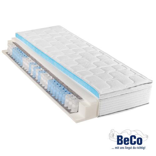 BeCo Maxi Premium 7-Zonen Taschenfederkernmatratze mit integriertem Gel-Topper