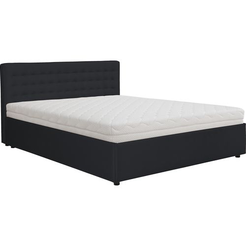 Polsterbett mit Bettkasten 160x200 cm FORTE mit Bonell Matratze H3, Anthrazit