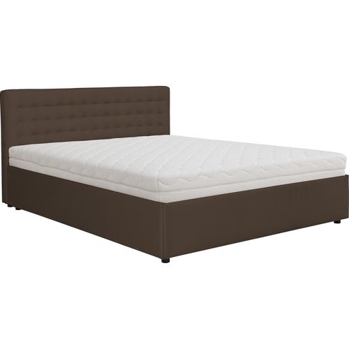 KSHOMECONCEPT Polsterbett mit Bettkasten 180x200 cm FORTE mit Pocket Matratze H4, Braun
