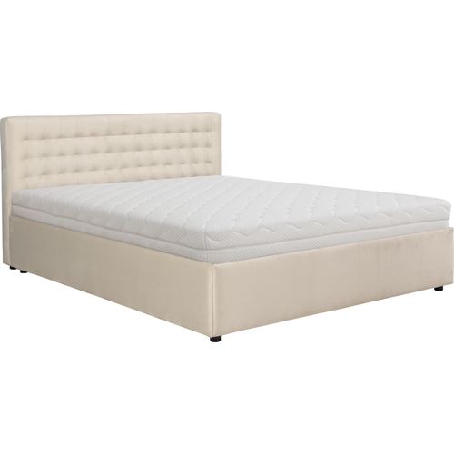 KSHOMECONCEPT Polsterbett mit Bettkasten 160x200 cm FORTE mit Bonell Matratze H3, Beige