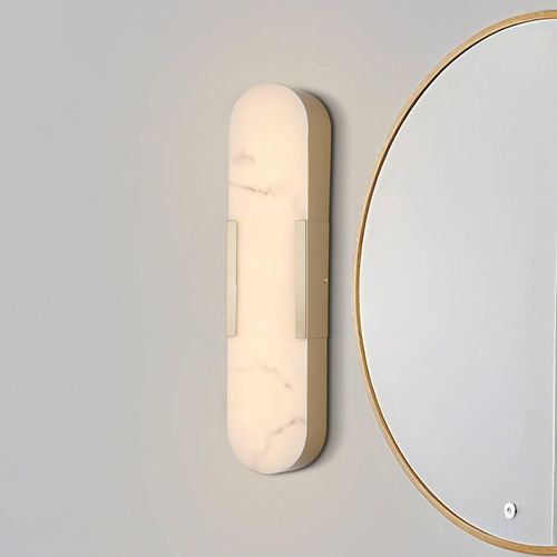 LED-Bad-Wandlampe Opaline Höhe 50 cm goldfarben Metall/Resin