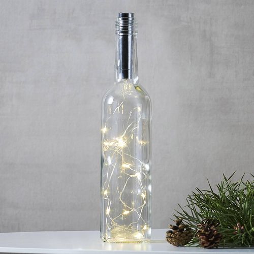 Lichterkette für Flaschen Dew Drops 75cm, silber