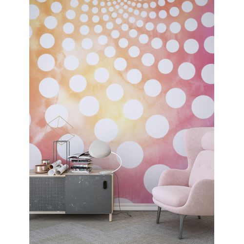 Fototapete KOMAR "Komar Vlies Fototapete - Fibonacci Sunset - Größe 250 x 250 cm", lila (modern), H:0,64m L:2,5m, Vlies, Tapeten