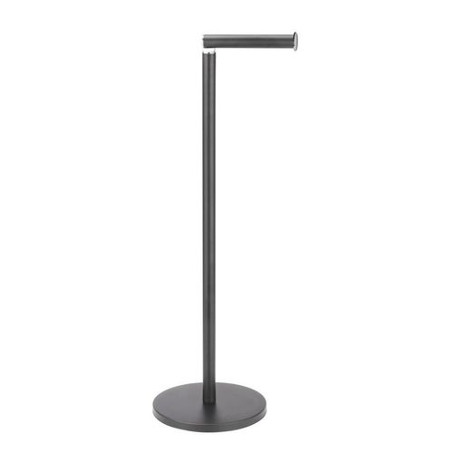 Wenko Toilettenpapierhalter 2In1 , Schwarz , Metall , 21x55x17 cm , Badezimmer, WC Ausstattung, Toilettenpapierhalter