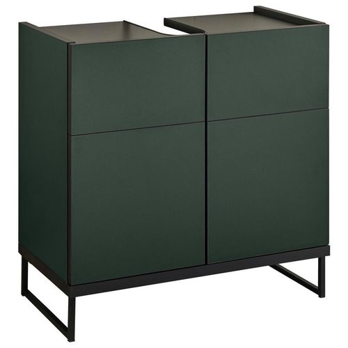 Mid.you Waschbeckenunterschrank , Grün, Schwarz , Holzwerkstoff , 60x59.4x31 cm , stehend , Badezimmer, Badezimmerschränke, Waschbeckenunterschränke