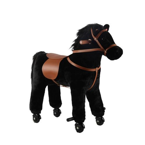 My Baby Lou Schaukelpferd , Schwarz, Dunkelbraun , Metall, Kunststoff, Textil , 45x74x74 cm , RoHS, AZO-frei, EN 71, CE , Geräuscheffekte , Spielzeug,