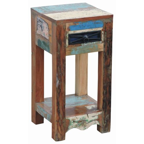 Landscape Beistelltisch , Mehrfarbig , Holz , Altholz , 1 Schubladen , quadratisch , eckig , 30x60x30 cm , ISO 9001 , Wohnzimmer, Wohnzimmertische,