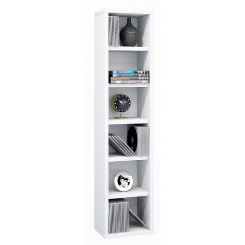 Mid.you Cd-Regal , Weiß , Holzwerkstoff , 5 Fächer , 21x91.5x20 cm , Wohnzimmer, Regale, CD & DVD-Regale