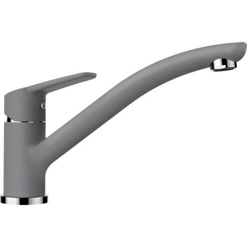 Küchenarmatur SCHOCK "Daja", grau (chrom, hellgrau), B:20,3cm H:15,5cm Ø:5cm, Messing, Armaturen, Küchenarmatur, Hochdruck, Festauslauf, Schwenkbereich 360