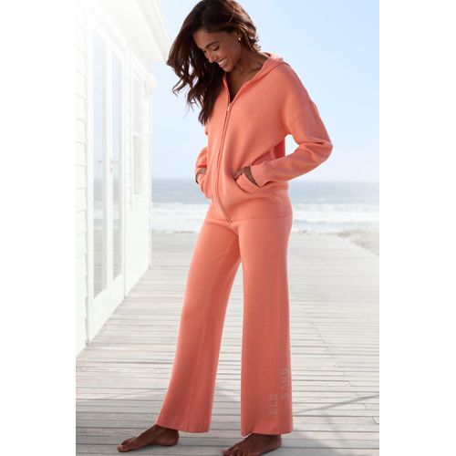 Strickjacke ELBSAND, Damen, Gr. 44/46, aprikose, Feinstrick, Obermaterial: 50% Viskose, 28% Polyester, 22% Nylon, meliert, unifarben, bequem hüftlang, Rippstrickbündchen, Strickjacken, aus hochwertigem Strick, Loungewear