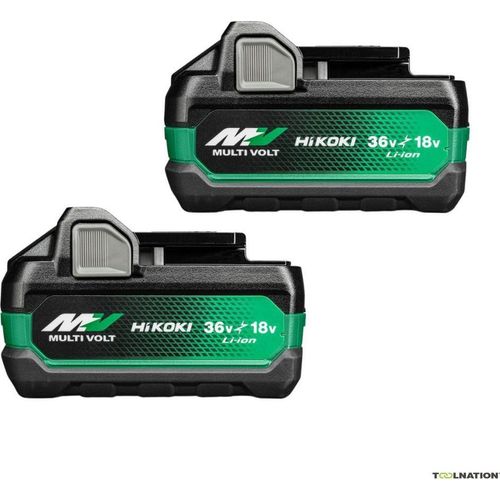 HiKOKI MULTI VOLT 2x Akku BSL36B18X (18V 5.0 Ah / 36V 2.5 Ah Akku, Li-Ion, 4-Stufen-LED Ladestandskontrolle)