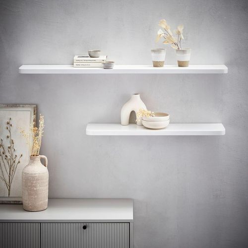 Xora Wandboard , Weiß , Holzwerkstoff , 80x2.5x20 cm , Bsci , Wohnzimmer, Regale, Wandboards