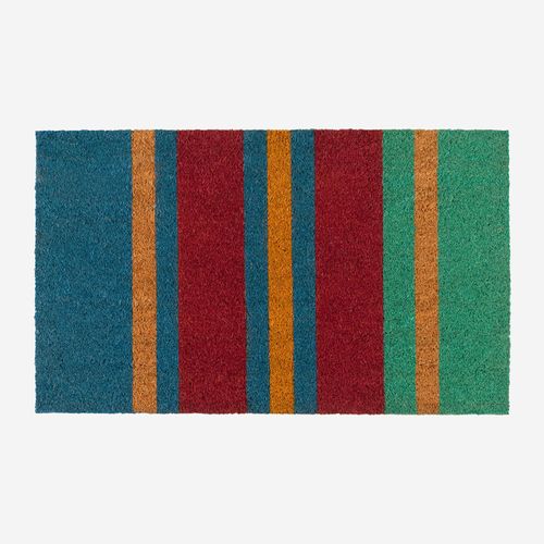 Mehrfarbige Fußmatte mit Streifenmuster 45x75cm