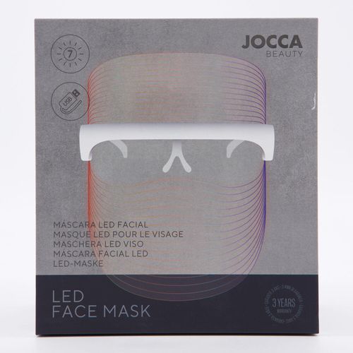 Weiße Gesichtsmaske mit sieben LEDs