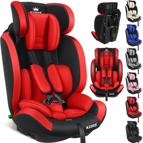 KIDIZ® Autokindersitz Kinderautositz ? Gruppe 1+2+3 ? 9-36 kg 5-Punkt-Sicherheitsgurt, Autositz, Kindersitz, Einstellbare Kopfstütze Mitwachsende Sitzerhöhung 1-12 Jahre, Stabil und Sicher