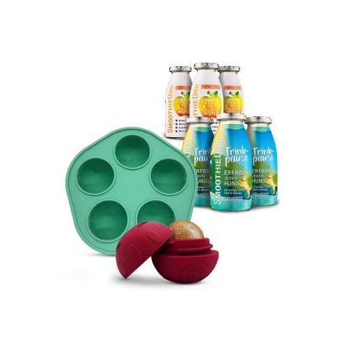 SmoothieDog Trinkpause (Ente) 3x 250 ml + Immunio (Rind) 3x 250 ml + Schleckball