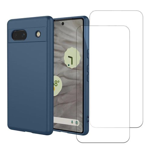 Hülle Pixel 7A und 2 schutzfolien - Silikon - Blau
