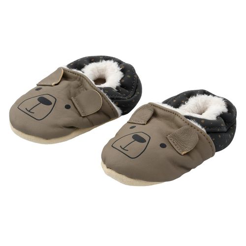 Baby Leder-Krabbelschuhe mit Reh-Motiv