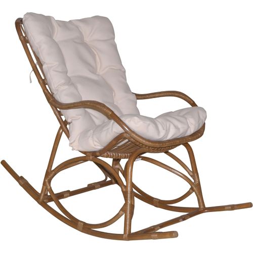 Schaukelsessel, braun, B:65cm H:96cm T:122cm, Stoffbezug 100% Polyester, HOFMANN LIVING AND MORE, Sessel, Handgeflochten