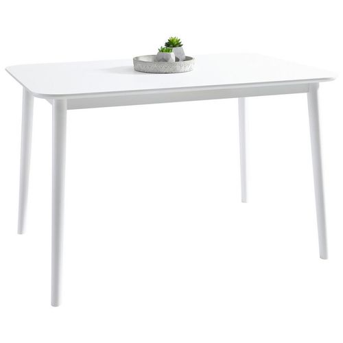 Livetastic Esstisch , Weiß , Holz, Holzwerkstoff , Kautschukholz , massiv , rechteckig , rund , 76x75x120 cm , Esszimmer, Tische, Esstische