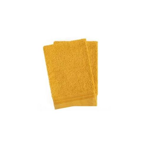 Waschlappen HAMMETEX "2er-Set Waschlappen 15x22 cm, 100% Baumwolle, weich und saugfähig", gelb (senf), B:15cm L:22cm, Baumwolle, Waschlappen