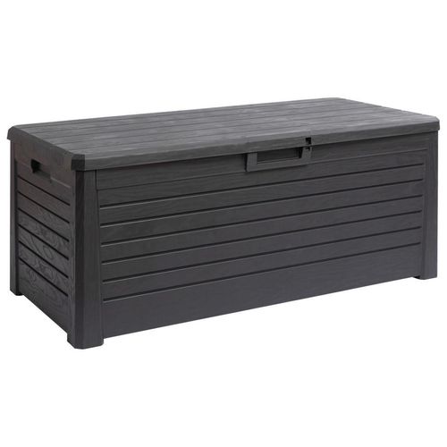 Kissenbox , Anthrazit , Holzoptik , 1 Fächer , 148x60x72 cm , UV-beständig, wetterbeständig, geeignet zum Sitzen , Aufbewahrung & Schutzhüllen,