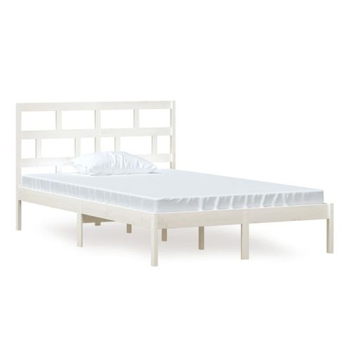 vidaXL Massivholzbett ohne Matratze Weiß 120x200 cm