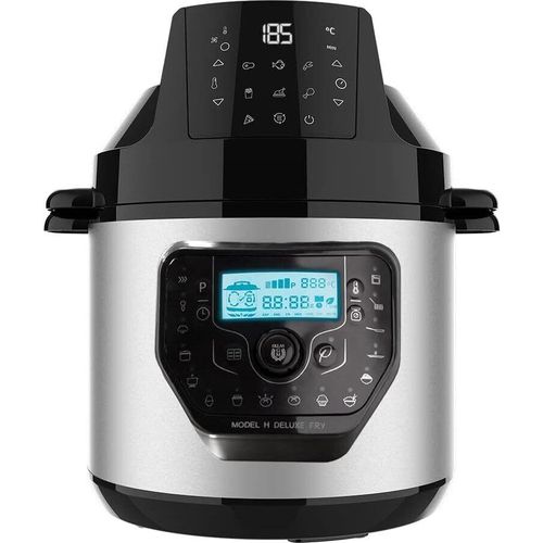 Topf mit Luftfritteuse und GM H Deluxe Fry Multifunktions-Küchenmaschine. 6 Liter, Vorwärtsdeckel, programmierbar, 24 Stunden Temperatur einstellbar