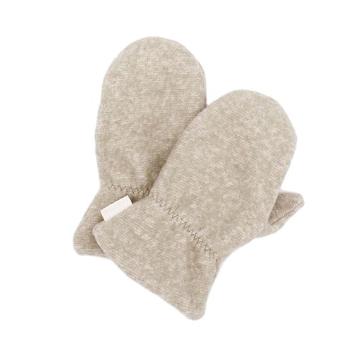 Fäustlinge MAXIMO, Mädchen, Gr. 3, braun (hellbraunmeliert), Fleece, Baumwolle, meliert, unifarben, Handschuhe, Baumwollfleece, Gummizug