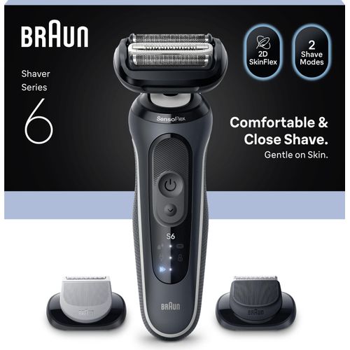 BRAUN Series 6 Elektrorasierer Schwarz 60 Minuten Akkulaufzeit 5 Minuten Schnellladung