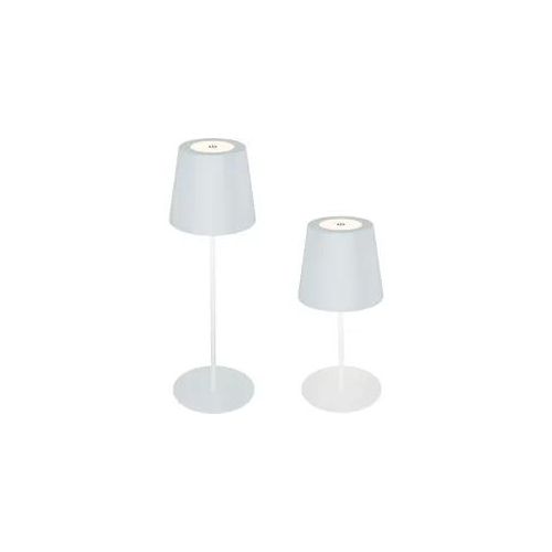 B.K.LICHT Außen-Tischleuchte "BK_TL1594 Akku LED Tischlampe, 3-Stufen Touchdimmer, mit USB", weiß, 1, Ø 10,5cm H: 36cm, 1 Stk., Leuchten, 2.700 K, 200 Lm, 2,5W, IP44, 12h Leuchtdauer, 36 x 10,5 cm, Weiß