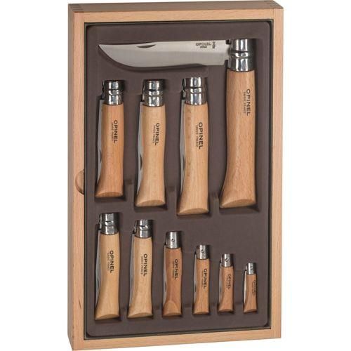 Opinel Holzkassette 10 Opinel Messer