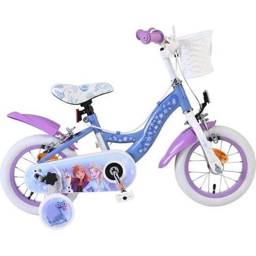 Disney Frozen 2 Kinderfahrrad - Mädchen - 12 Zoll - Blau/Lila - Zwei Handbremsen Image