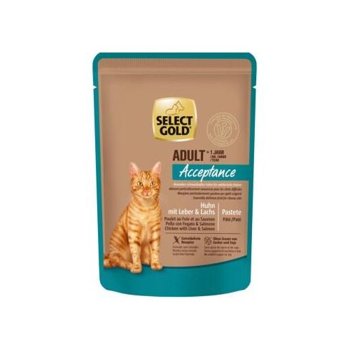 SELECT GOLD Adult Acceptance Huhn mit Leber & Lachs 48x85 g
