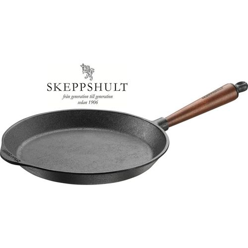 Skeppshult Gusseisen Bratpfanne Ø 28 cm mit Walnussholzgriff