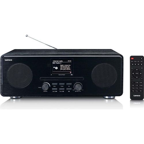 Lenco DIR-260BK - Internetradio mit DAB+ und FM-Radio, CD/MP3-Player, Bluetooth®, 2 x 10 Watt RMS, 2,8" Farbdisplay, schwarz
