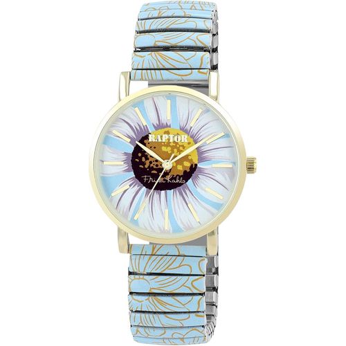 Raptor Damen Watch Frida Kahlo Edition mit Edelstahl-Zugband, Quarzwerk, kratzfestem Glas, Geschenkidee für Frauen inkl. Uhrenbox, 36 mm Gehäuse