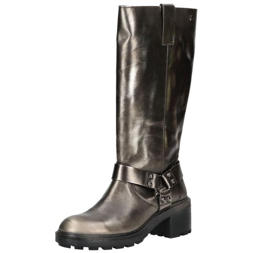 Stiefel LAZAMANI "Lazamani Stiefel Leder", Damen, Gr. 40, pewter, Leder, Schuhe Stiefel