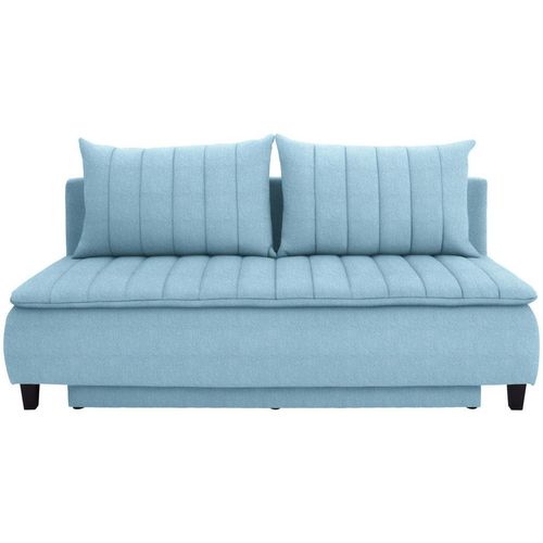 Mid.you Boxspringsofa , Hellblau , Textil , Buche , 3-Sitzer , Füllung: Polyetherschaumkern, Silikon , 208x102x96 cm , Made in EU , Schlafen auf