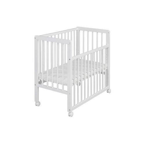 My Baby Lou Beistellbett Nina , Weiß , Holz , Wildkernbuche , Hartholz , 48x83x85 cm , Made in EU , Sprossen im Normabstand, zum Gitterbett umbaubar,