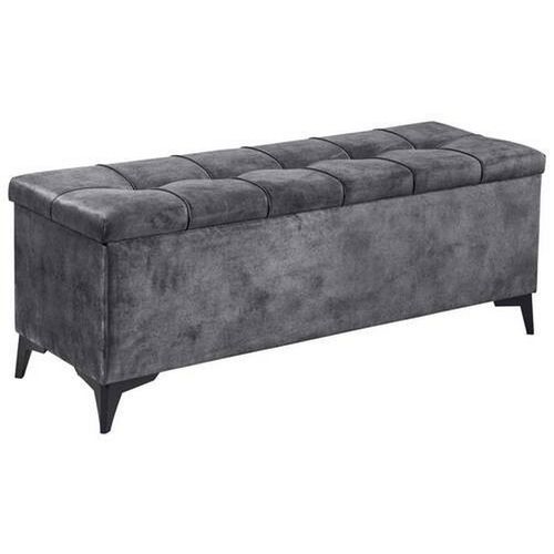Modante Bettbank , Anthrazit , Textil , 2-Sitzer , 139x58x50 cm , Truhe im Sitz , Wohnzimmer, Hocker, Sitzhocker