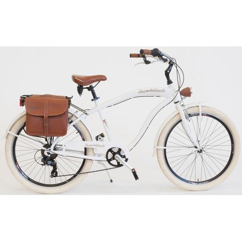 Cruiser "CRUISER Sun on the beach MAN" Gr. 47, weiß (weiß, weiß), VENICE - I LOVE ITALY, Fahrräder, Kinder, 47cm, 26 Zoll (66,04cm), für Herren, Kettenschaltung