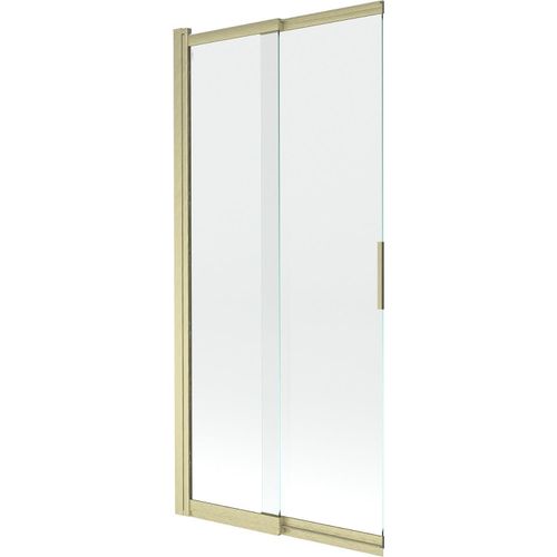 Mexen Fox Duschwand 2-flügeliger Schiebemechanismus 85 x 150 cm, transparent, gebürstet gold - 891-085-002-55-00