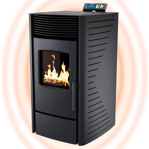 UMBRELLA® P9 Pelletofen 11 kW A+ bis 220 m³ – Auto-Reinigungszyklus, ECO-Modus, Wochenprogramm & mechanische Reinigungsunterstützung – Schwarz