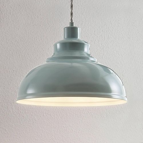Lindby Pendellampe Albertine, hellblau, Metall, Ø 29 cm, E27