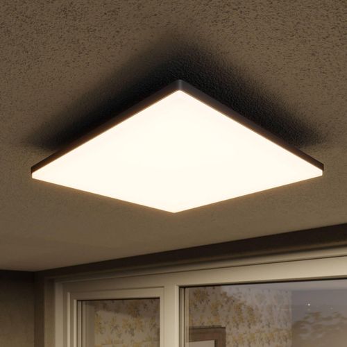Lucande LED-Außendeckenleuchte Henni, 30x30 cm, grau, IP65