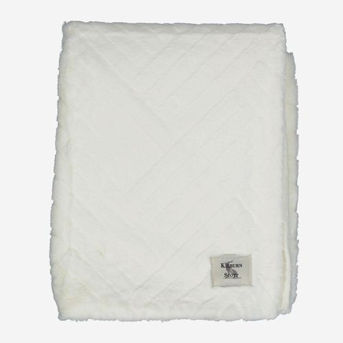 Beigefarbener Decke aus Kunstfell 130x170cm